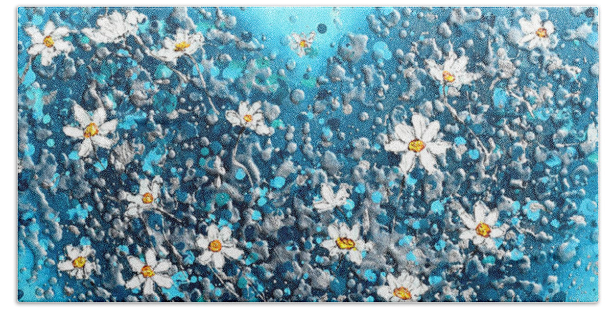 Heart Beach Towel featuring the painting Daisy Heart by Amanda Dagg