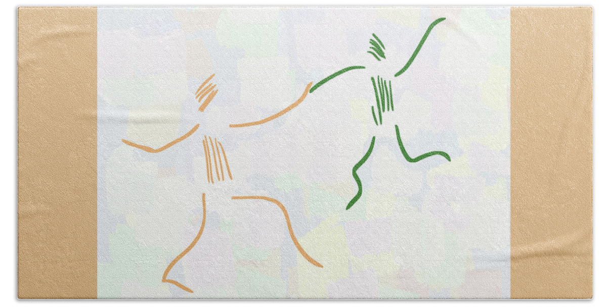 Dancers Beach Towel featuring the digital art Dancers by Kae Cheatham