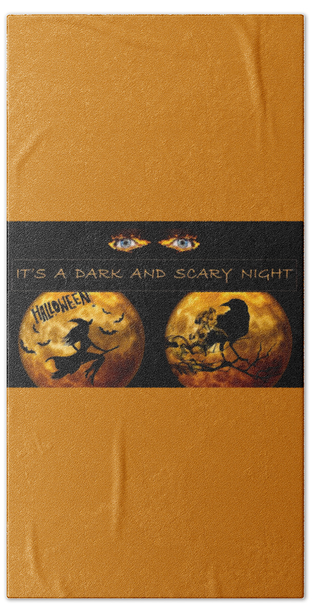 Halloween Beach Towel featuring the mixed media Dark and Scary Night by Nancy Ayanna Wyatt
