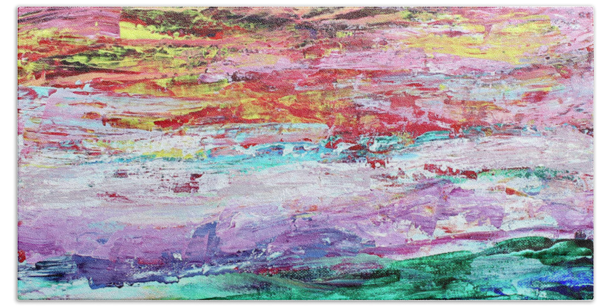 Ocean Beach Towel featuring the painting Dark Sky by Teresa Moerer