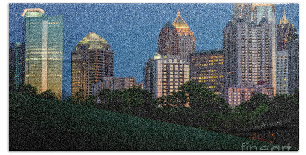 Midtown Beach Towel featuring the photograph Dawn In Midtown Atlanta by Doug Sturgess