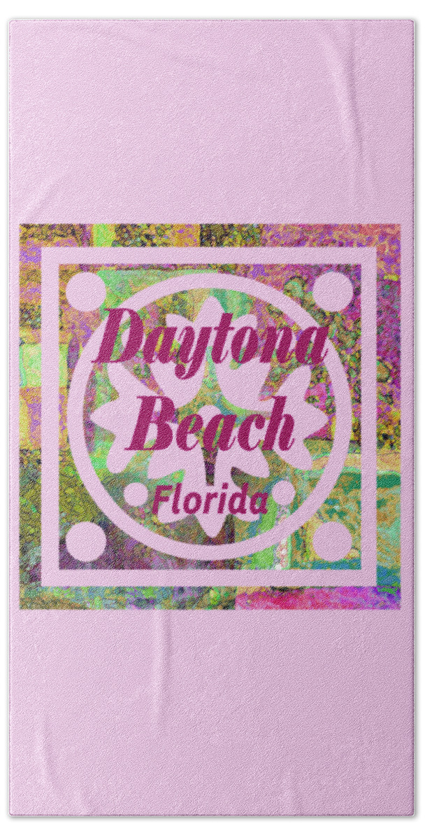 Daytona Beach Beach Sheet featuring the painting Daytona Beach Florida Abstract 122 by Corinne Carroll