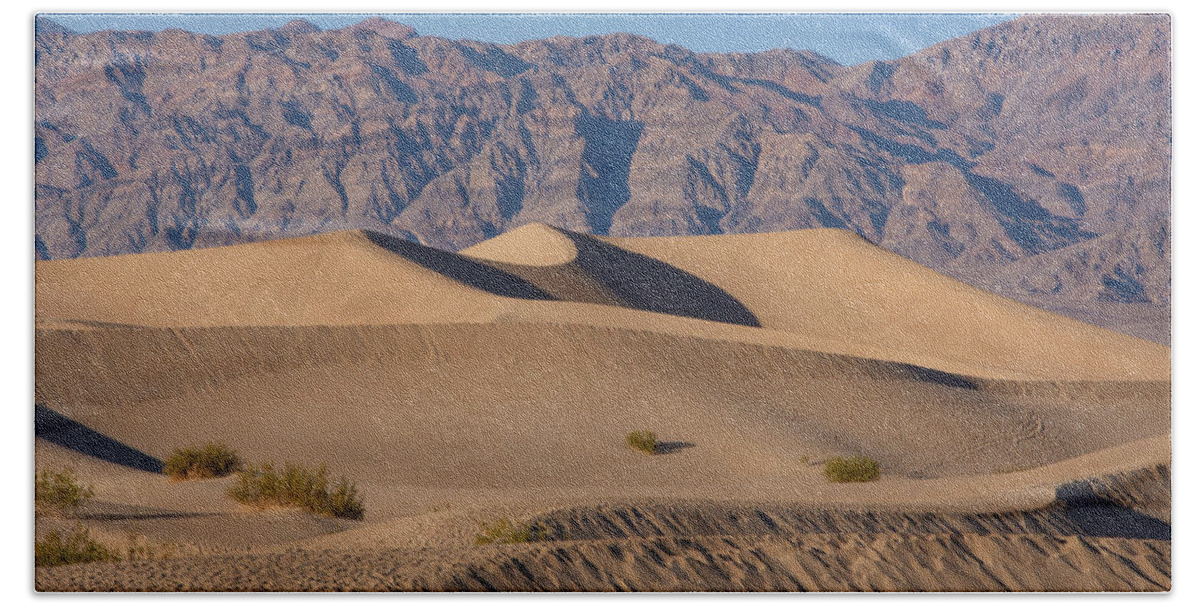 Sunset Beach Towel featuring the photograph Death Valley Sand Dunes by Rebecca Herranen