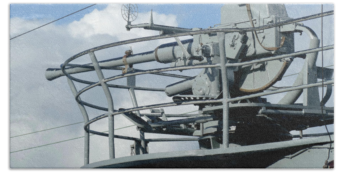 California Beach Towel featuring the photograph Deck gun of USS Pampanito by Steve Estvanik