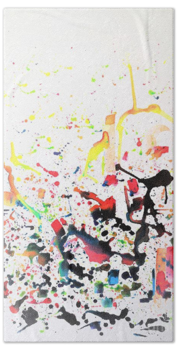 Abstract Composition Beach Towel featuring the painting Deconstruction1 by Jarek Filipowicz