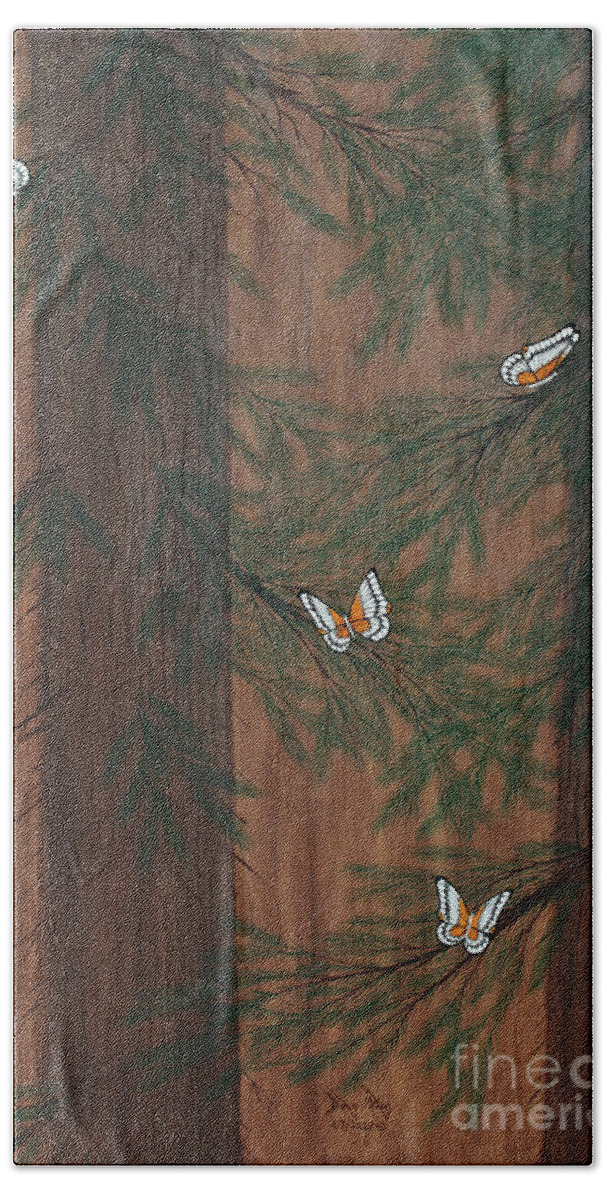 Butterflies Beach Towel featuring the painting Deep Woods Refuge by Doug Miller