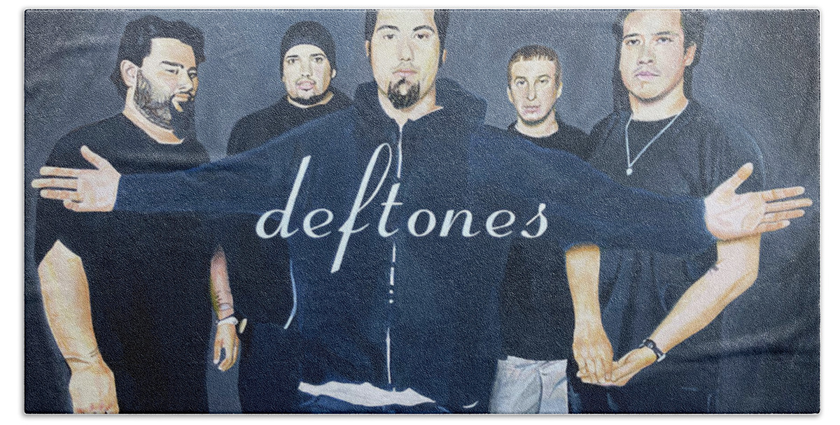 Deftones Beach Towel featuring the painting Deftones by Michael Morgan