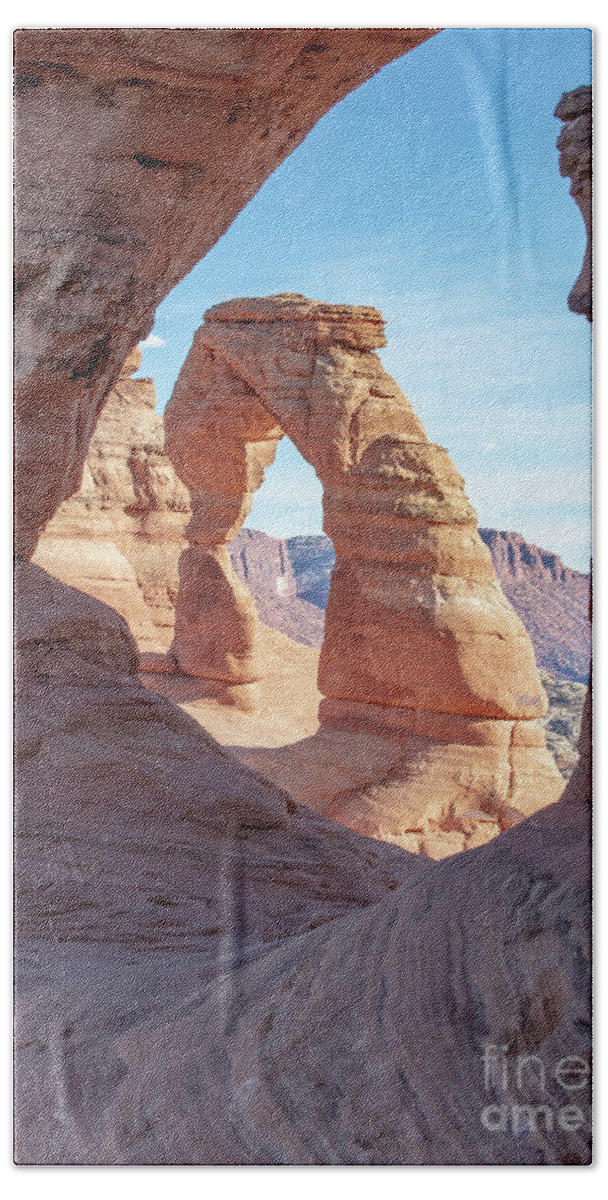 Delicate Arch Arches National Park Utah Beach Towel featuring the photograph Delicate Arch Arches National Park Utah by Dustin K Ryan