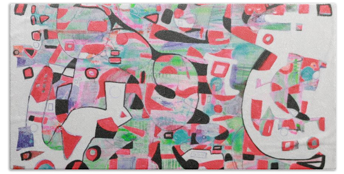 Subtraction Abstract Beach Towel featuring the painting Delta by Jean Clarke