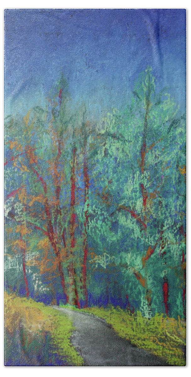 Forest Beach Towel featuring the painting Dense Forest by Karin Eisermann