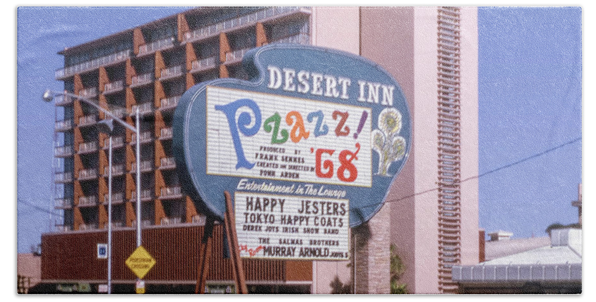 Desert Inn Casino Beach Towel featuring the photograph Desert Inn Casino Las Vegas in the Afternoon 1968 by Aloha Art