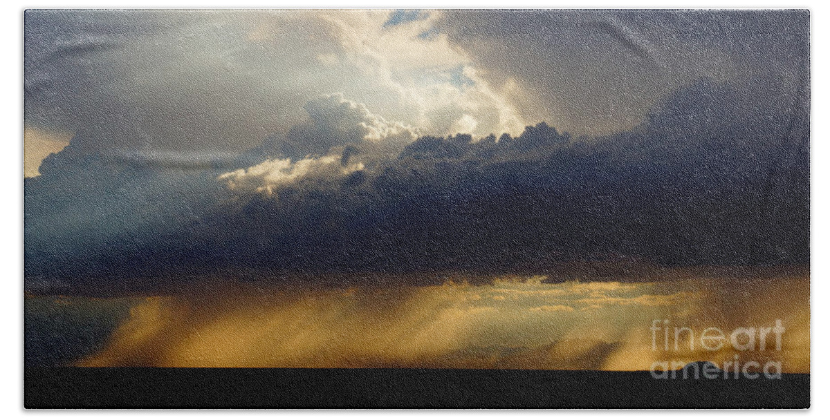 Thunderstorm Beach Towel featuring the photograph Desert storm 2 by Ken Kvamme