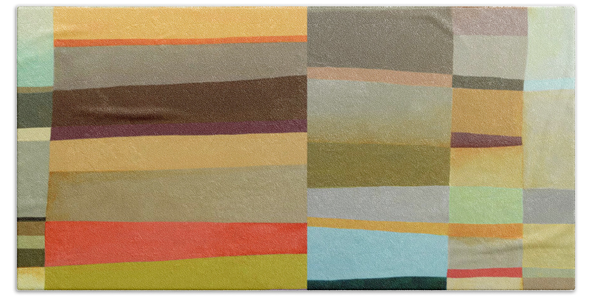 Abstract Art Beach Towel featuring the digital art Desert Stripe Composite #8 by Jane Davies