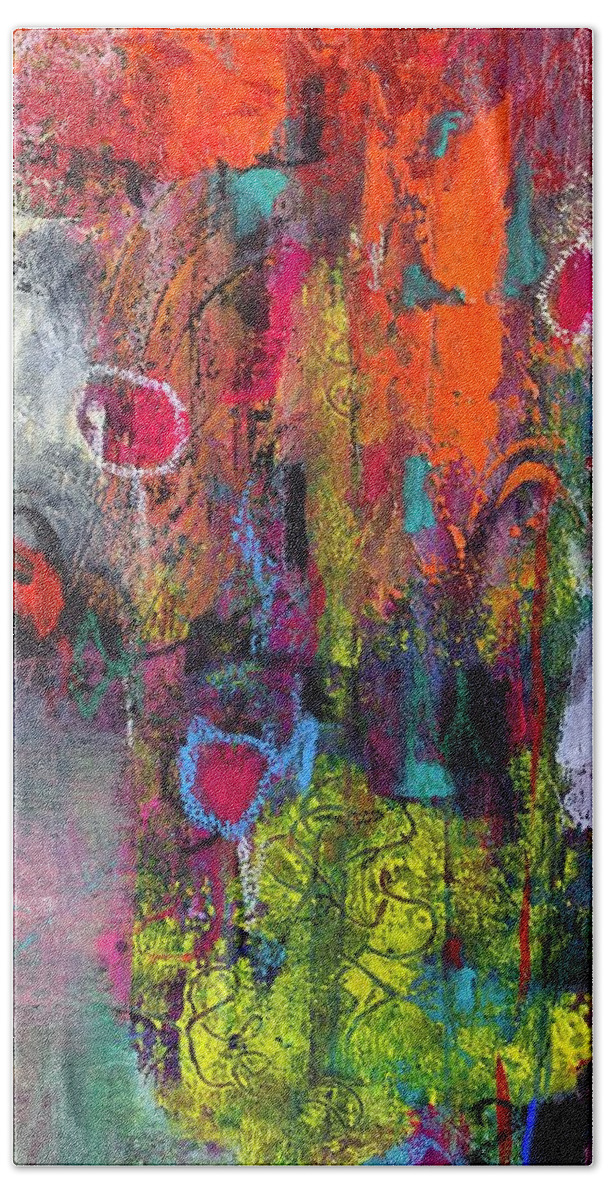 Abstract Beach Towel featuring the painting Details by Bonny Butler