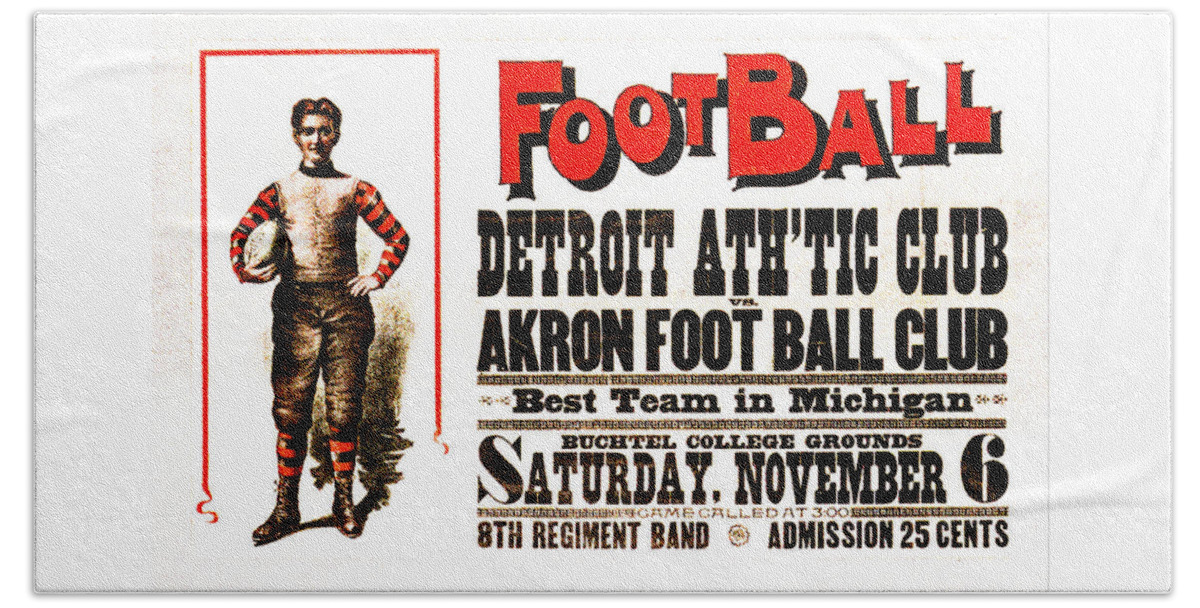 Football Beach Towel featuring the painting Detroit Athletic Club vs Akron Football Club circa 1895 by Peter Ogden