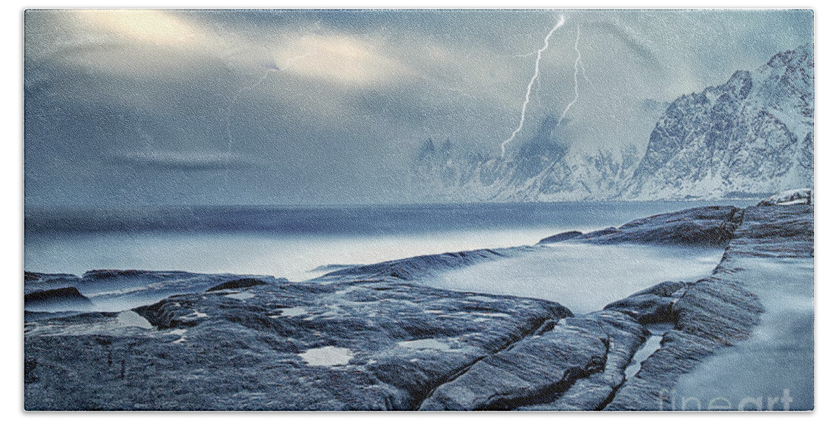 Seascape Beach Towel featuring the photograph Devil's Teeth,Senja Norway by Sal Ahmed