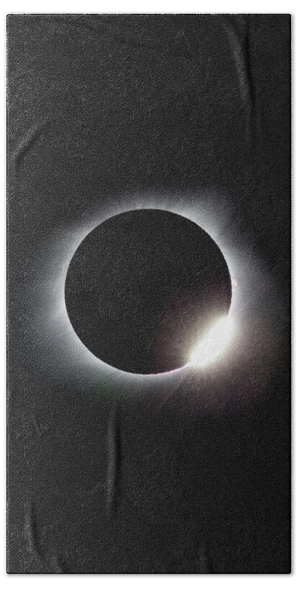 Solar Eclipse Beach Towel featuring the photograph Diamond Ring by David Beechum