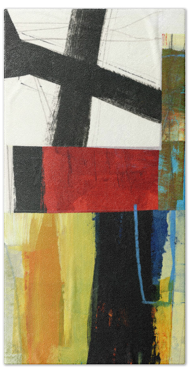 Abstract Art Beach Towel featuring the painting Different Stripe #4 by Jane Davies