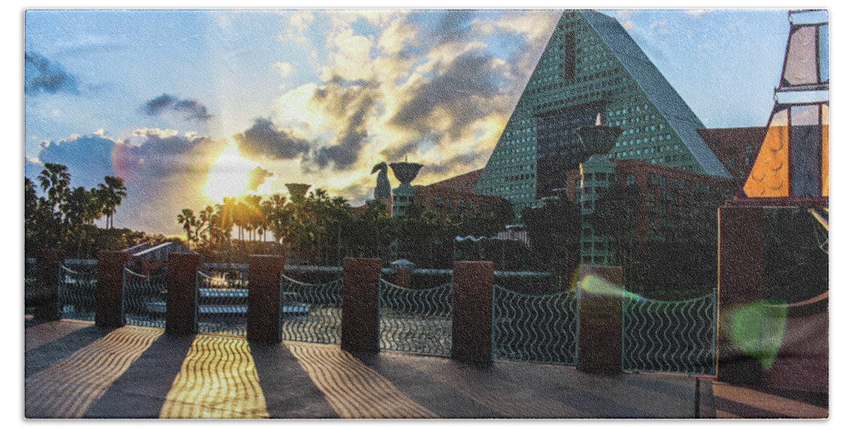 Disney Beach Towel featuring the photograph Disney Dolphin Hotel 1 by Jason Nicholas