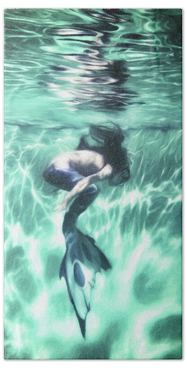Mermaid Beach Towel featuring the digital art Dive Deep by Brad Barton