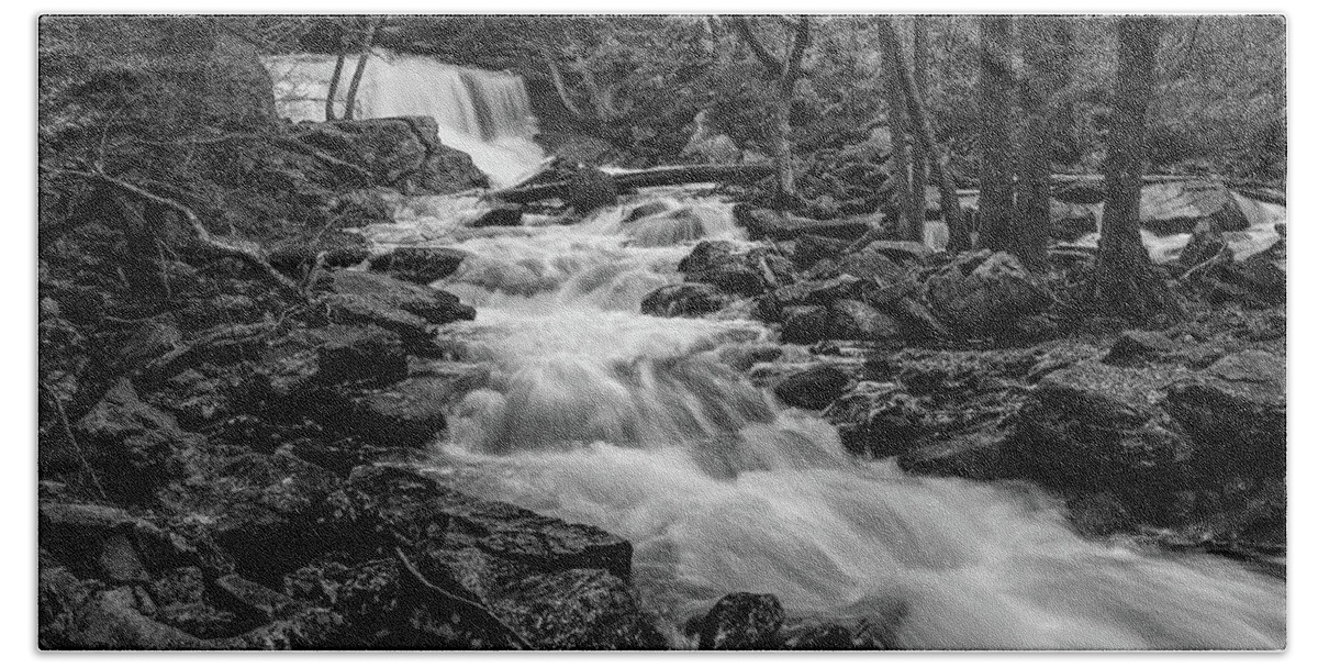 Bolders Beach Towel featuring the photograph Doane's Falls 3 BW by Dimitry Papkov