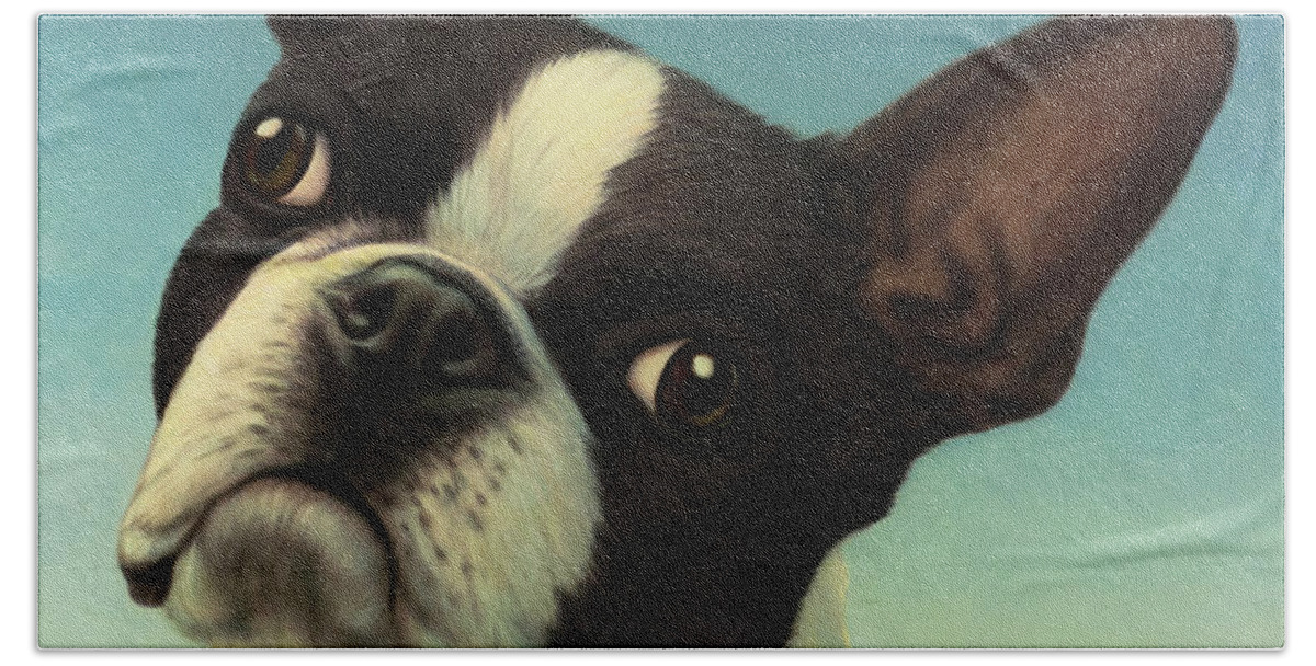 Dog Beach Towel featuring the painting Dog-Nature 4 by James W Johnson