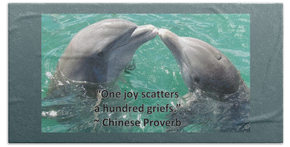 Dolphins Beach Towel featuring the photograph Dolphins Bring Joy by Nancy Ayanna Wyatt