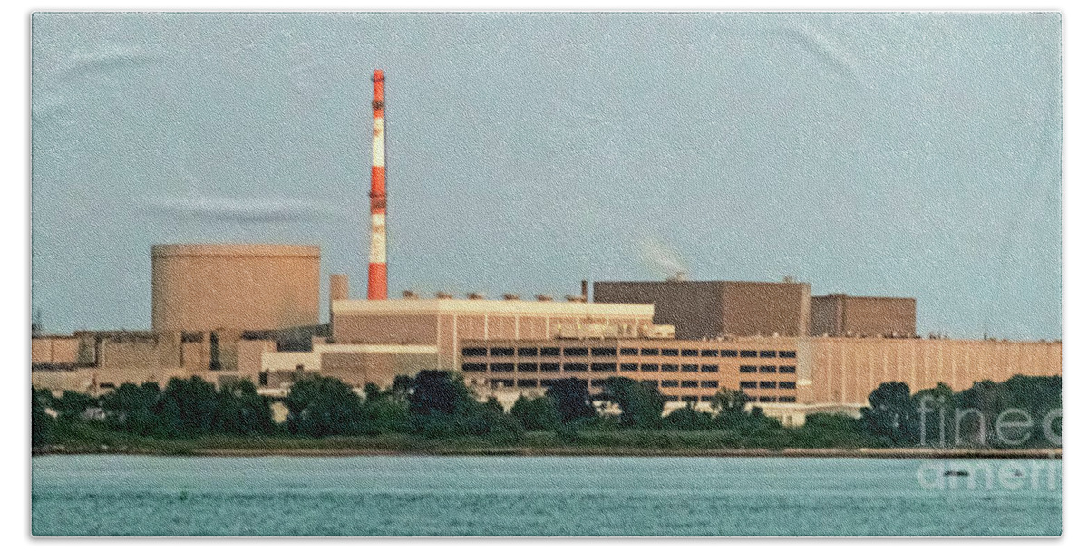 Dominion Millstone Power Station Beach Towel featuring the photograph Dominion Millstone Power Station Nuclear Power Plant by David Oppenheimer