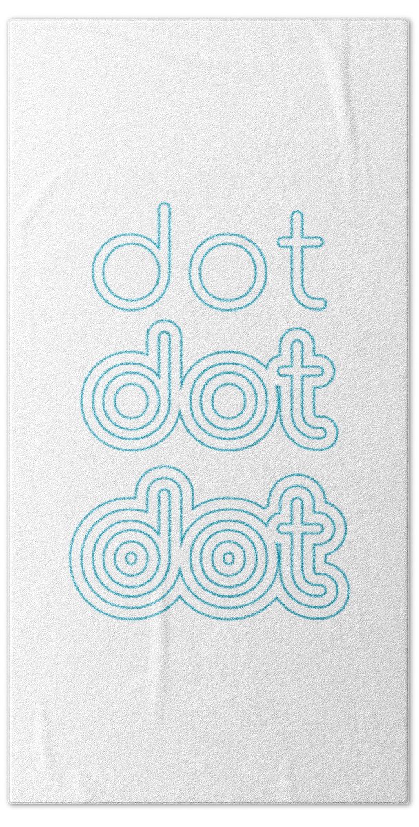 Dot Dot Dot Beach Towel featuring the digital art Dot Dot Dot Retro Blue by Morgan Jay