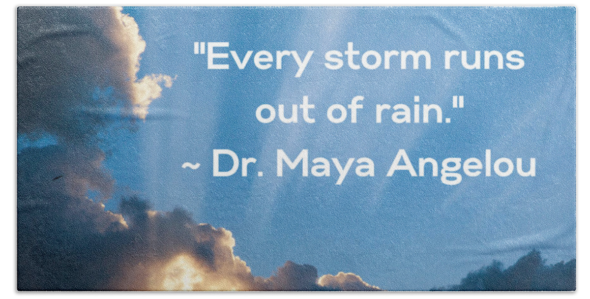 Quote Beach Towel featuring the digital art Dr. Angelou Rain 3 by Lee Darnell