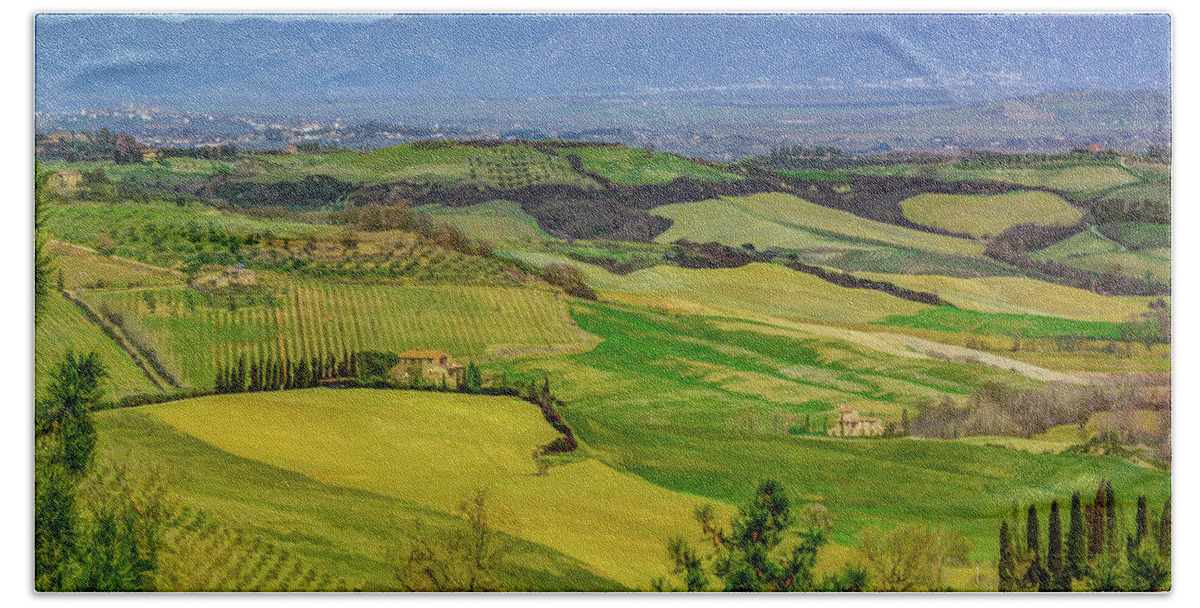 Italy Beach Towel featuring the photograph Dreaming of Tuscany by Marcy Wielfaert