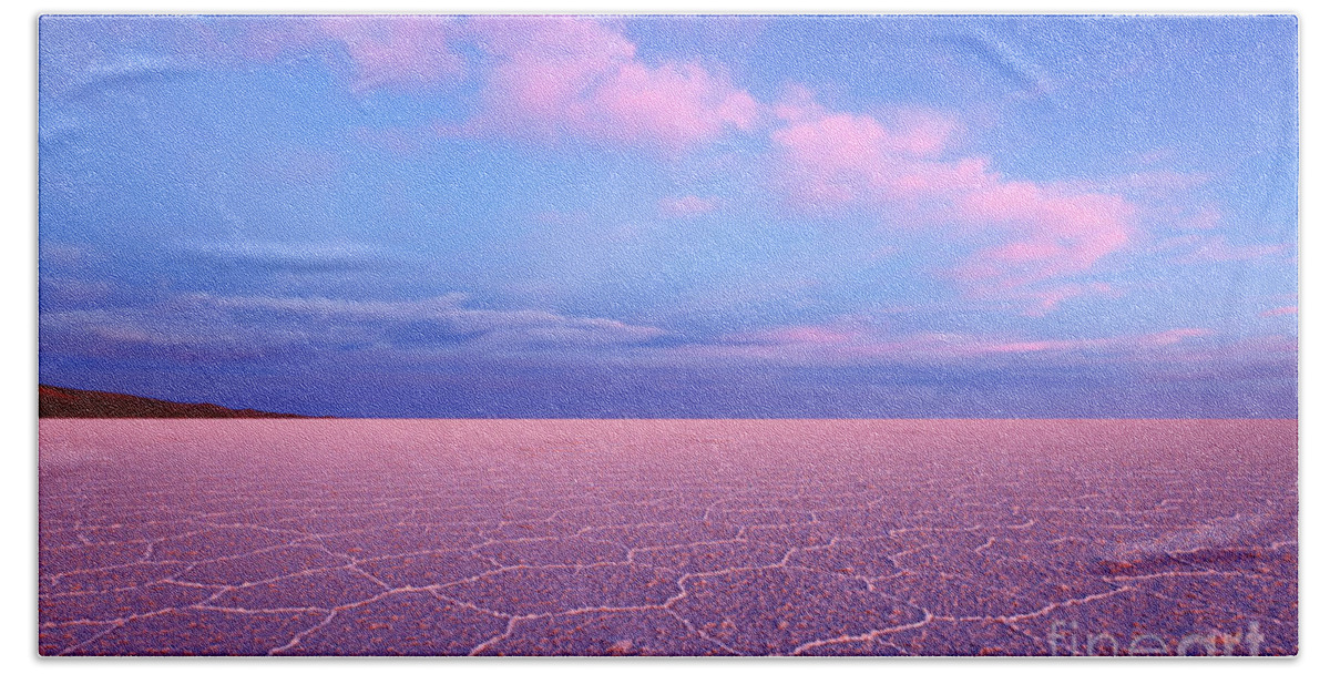 Pink Cloud Beach Sheet featuring the photograph Dreamy Pink Clouds Above the Salar de Uyuni Bolivia by James Brunker