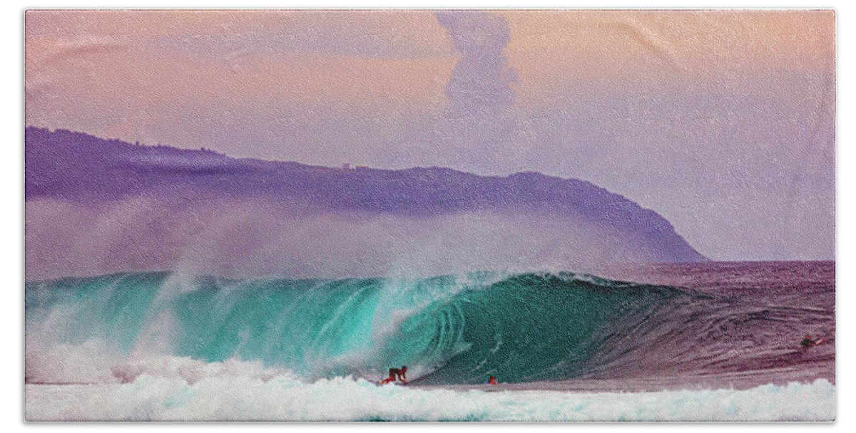 Hawaii Beach Towel featuring the photograph Dusky Banzai by Anthony Jones