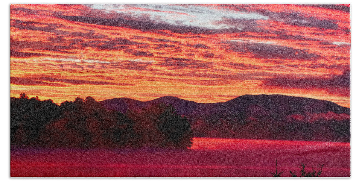 Red Beach Towel featuring the photograph Early Morning Red by Russ Considine