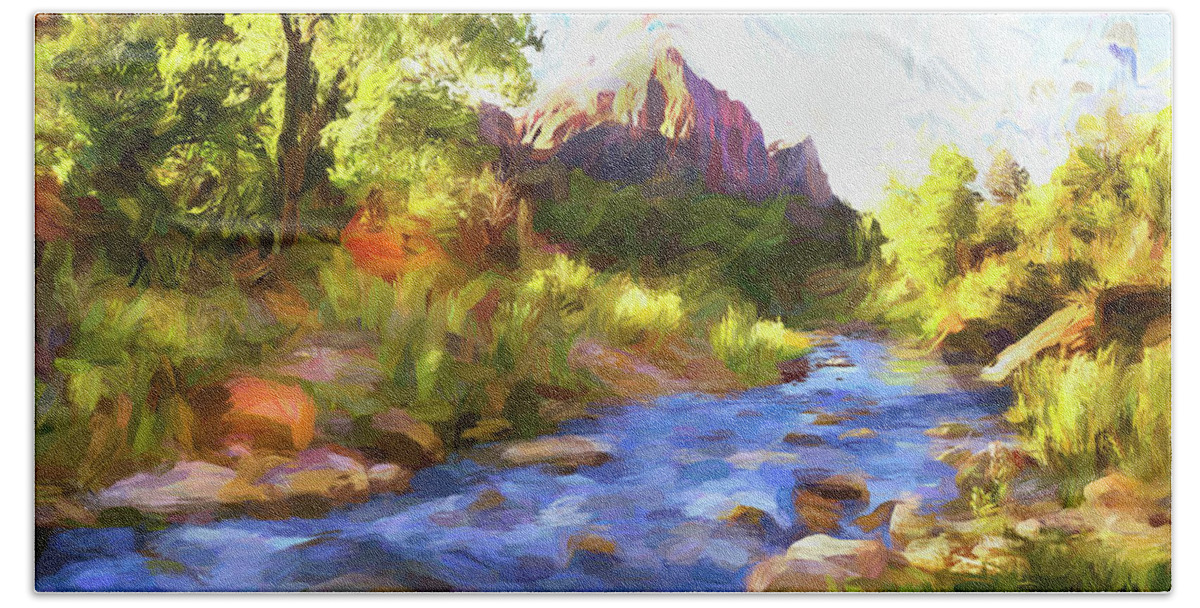 Zion Beach Towel featuring the photograph Early Morning Sunrise Zion N.P. X102 by Rich Franco