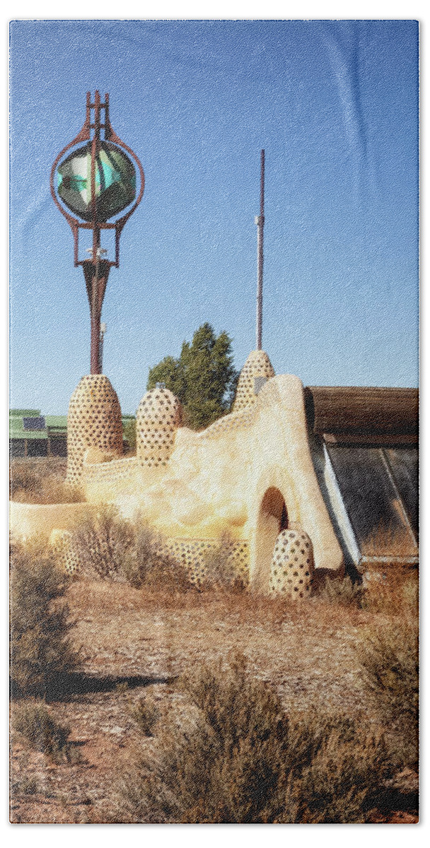 Taos Beach Towel featuring the photograph Earthship Biotecture by Susan Rissi Tregoning