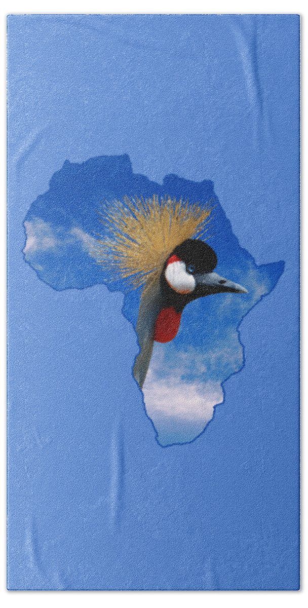 East African Crowned Crane Beach Sheet featuring the photograph East African Crowned Crane by Two Hivelys