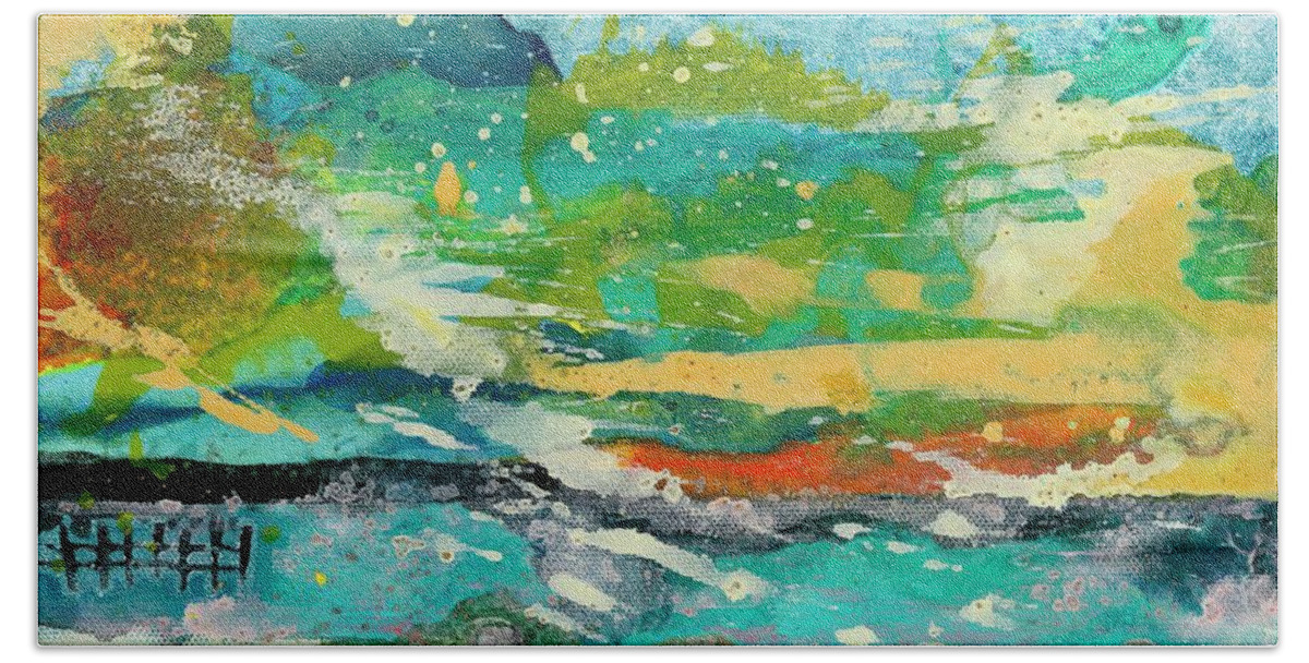 Lighthouse Beach Towel featuring the painting East Chop by Kasha Ritter