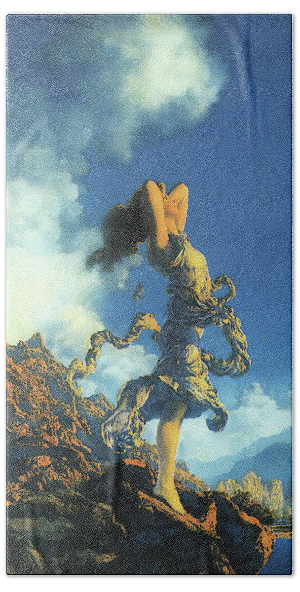 Maxfield Parrish Beach Towel featuring the photograph Ecstasy by Maxfield Parrish