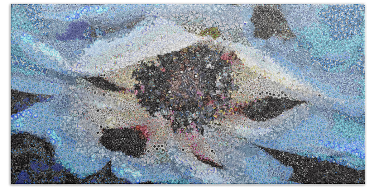 Emoji Beach Towel featuring the digital art Emoji Mosaic Flower by Elaine Berger