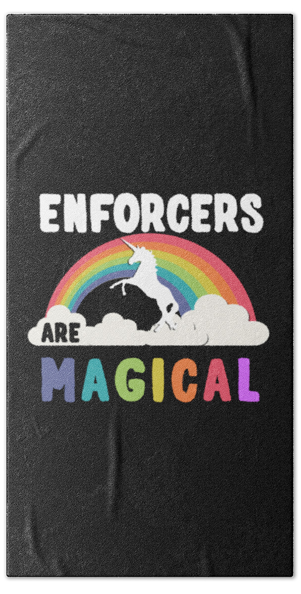 Funny Beach Towel featuring the digital art Enforcers Are Magical by Flippin Sweet Gear