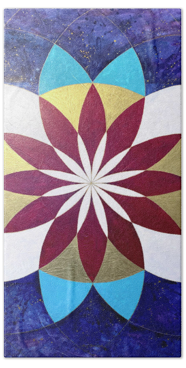 Sacred Geometry Beach Sheet featuring the painting Eternal Blessing by Julie Davis