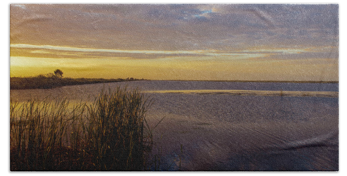 Everglades Beach Towel featuring the photograph Everglades Golden Sunset by Blair Damson