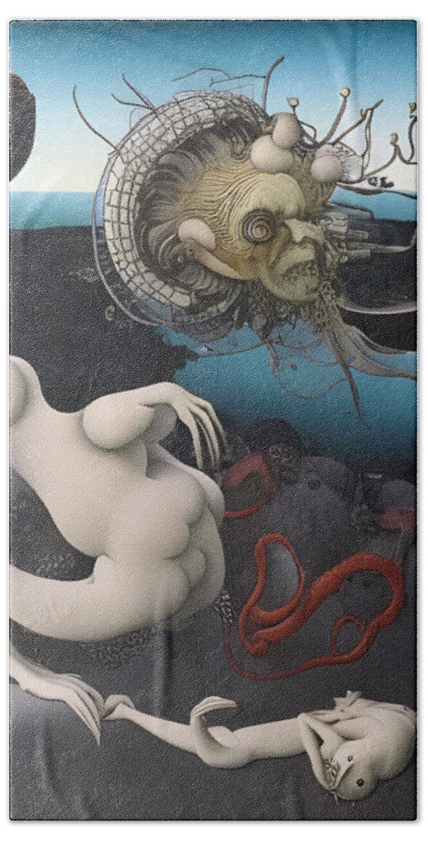 Giger Beach Towel featuring the digital art Excursion Of The Dolls by Otto Rapp