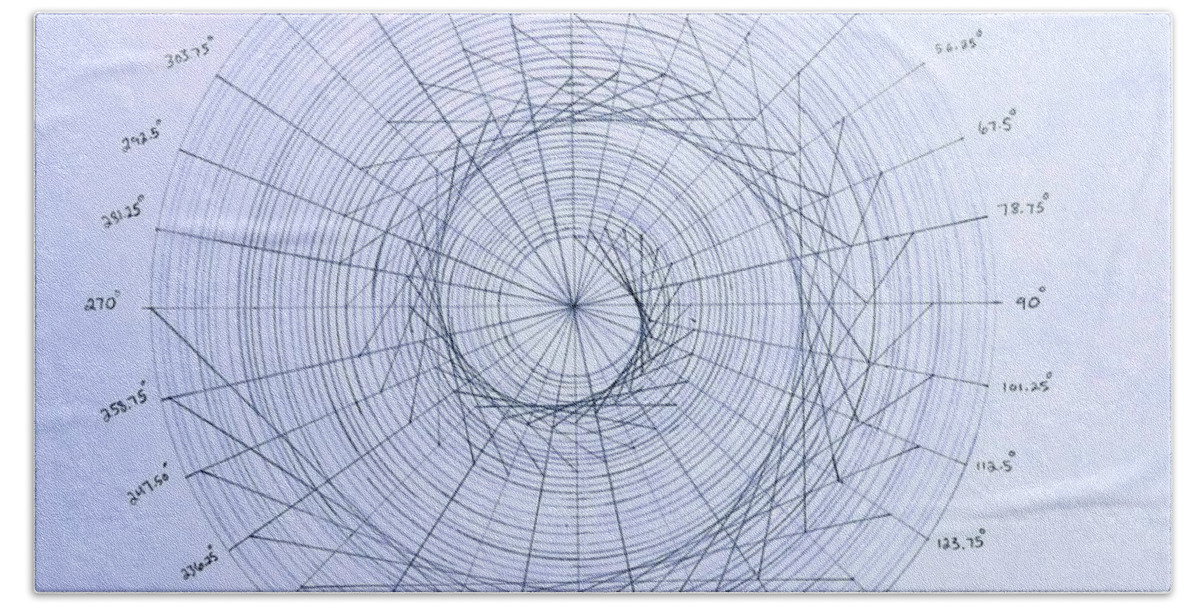 Spiral Beach Towel featuring the drawing Expanding triangle by Jason Padgett
