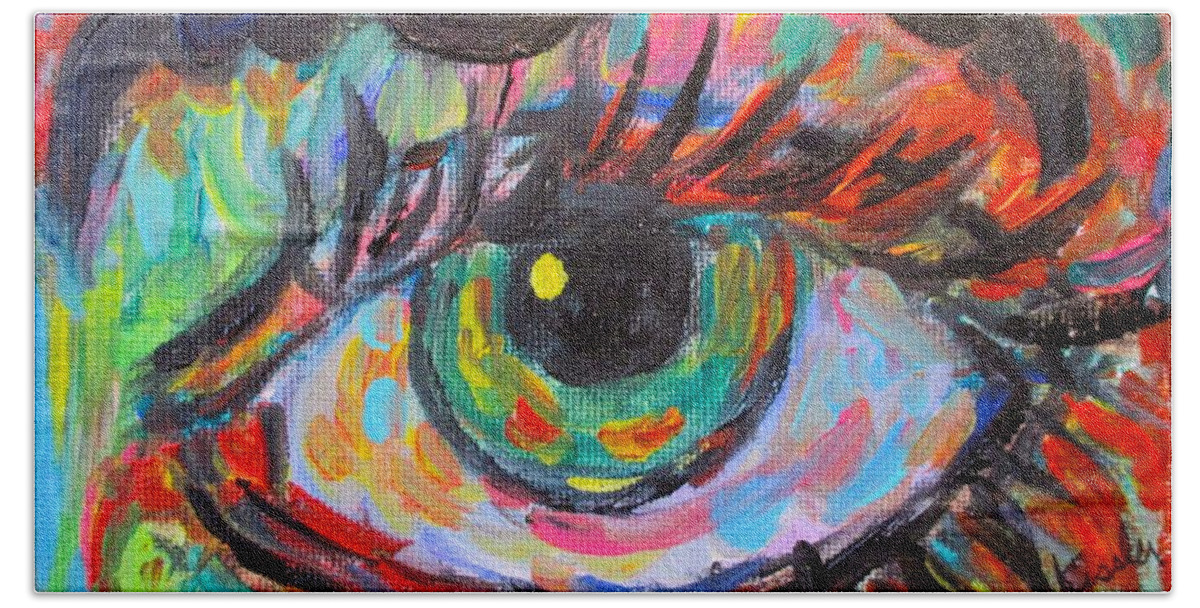 Eye Beach Towel featuring the painting Eye Fun by Kendall Kessler