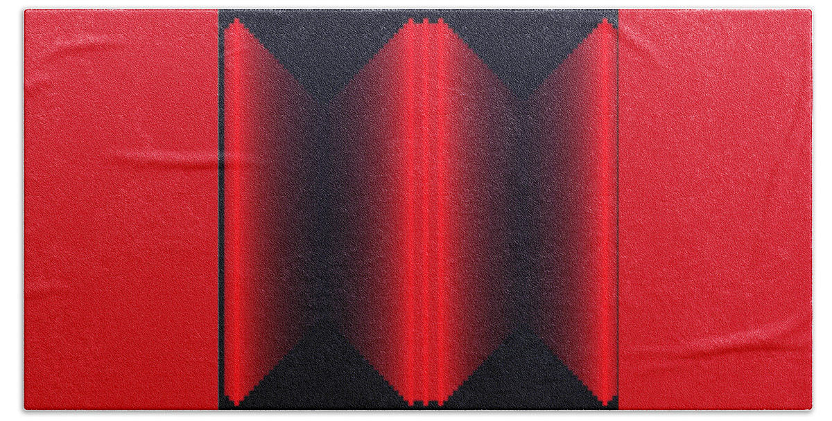 Cellular Beach Towel featuring the digital art Fading Red Bars by Daniel Reed