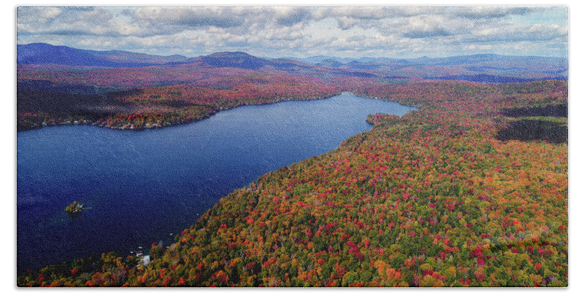 Maidstone Lake Beach Towel featuring the photograph Fall at Maidstone Lake, Vermont by John Rowe