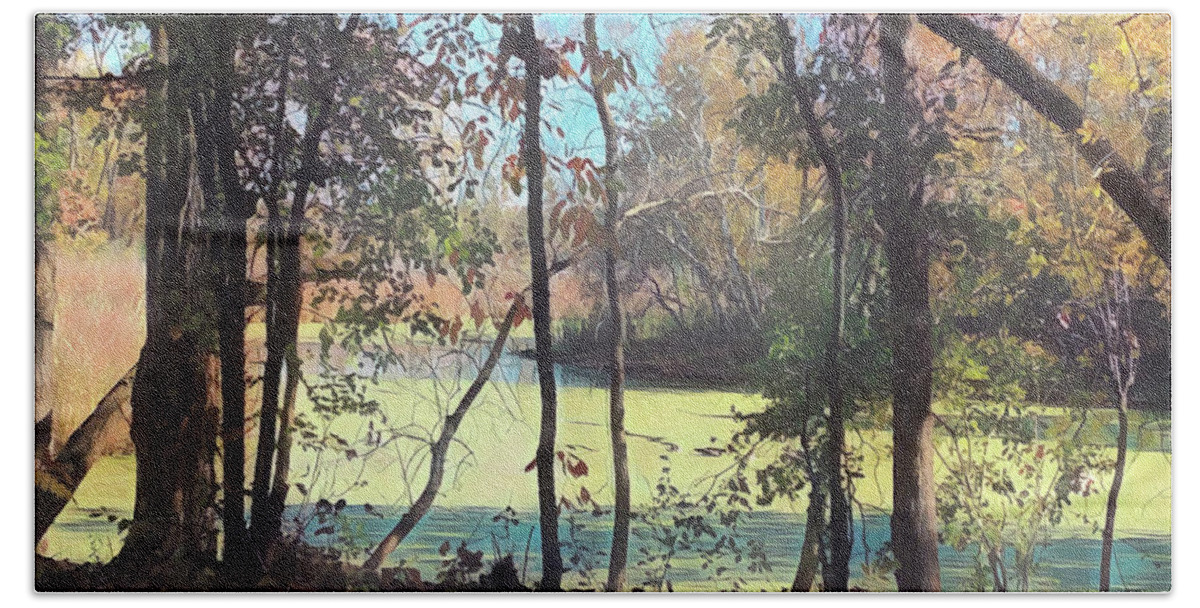 Woods Beach Towel featuring the photograph Fall in the Marsh by Tim Nyberg