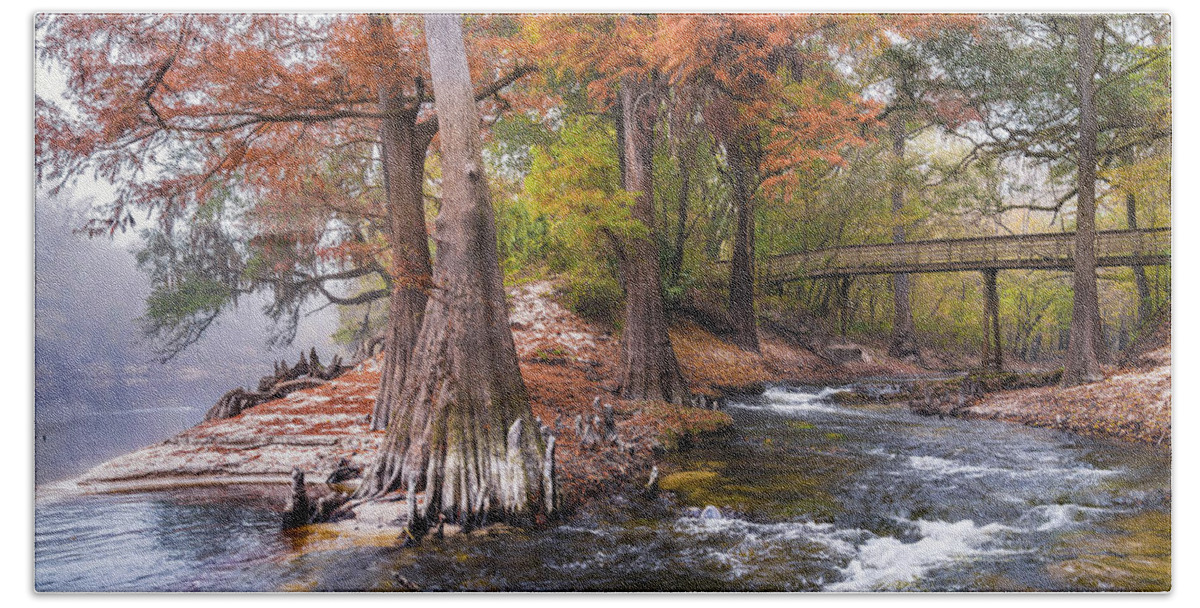 Fall Beach Towel featuring the photograph Fall Spring Creek by Russ Burch